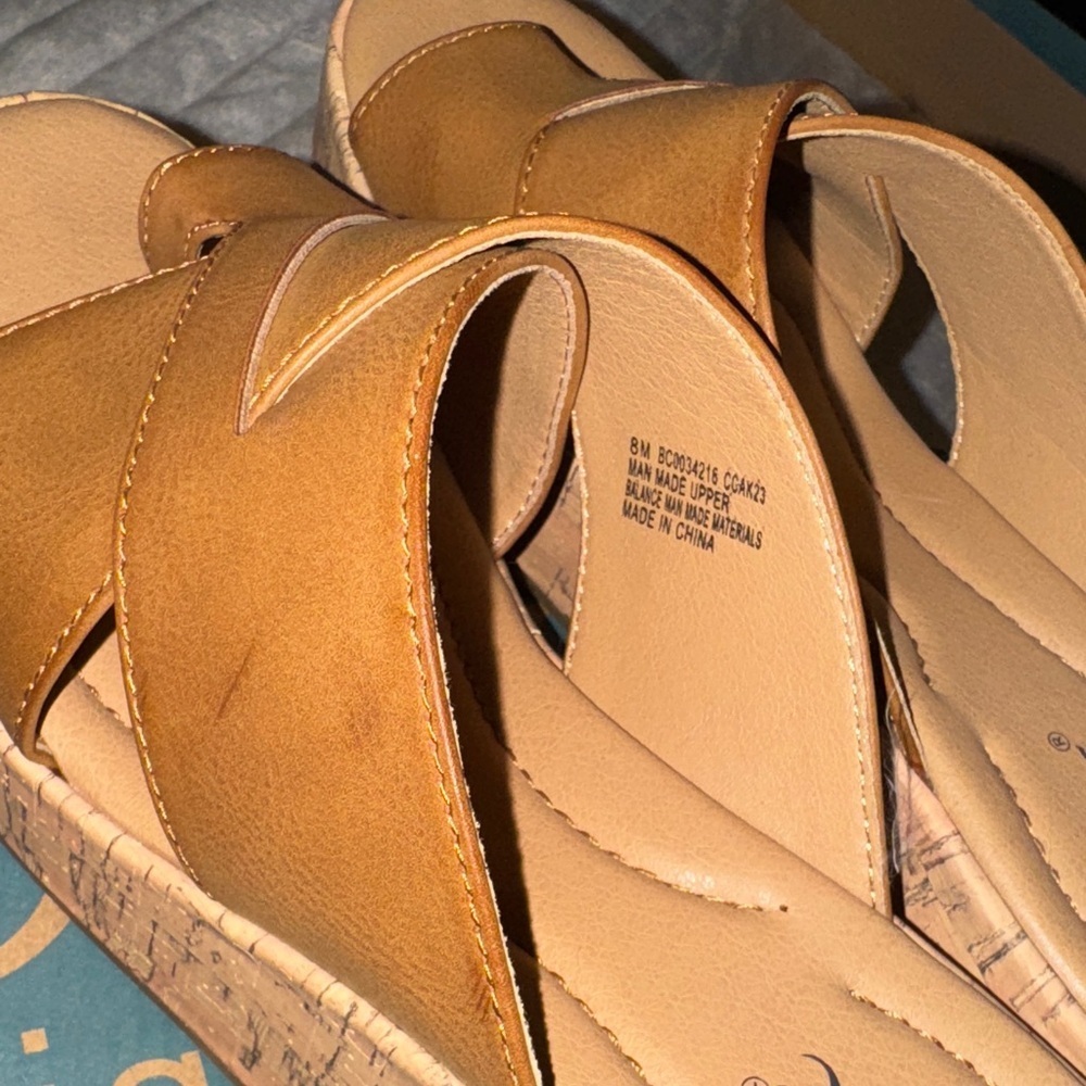 b.o.c. Women's Brown Wedge Sandals - Picture 14 of 16